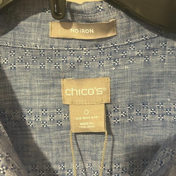 NWT Chicos No-Iron Linen High-Low Shirttail-Hem Tunic - Picture 4 of 6